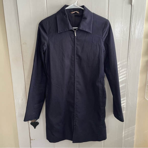 Theory Lightweight Mid-Length Coat Navy Blue Size Small - Picture 1 of 6